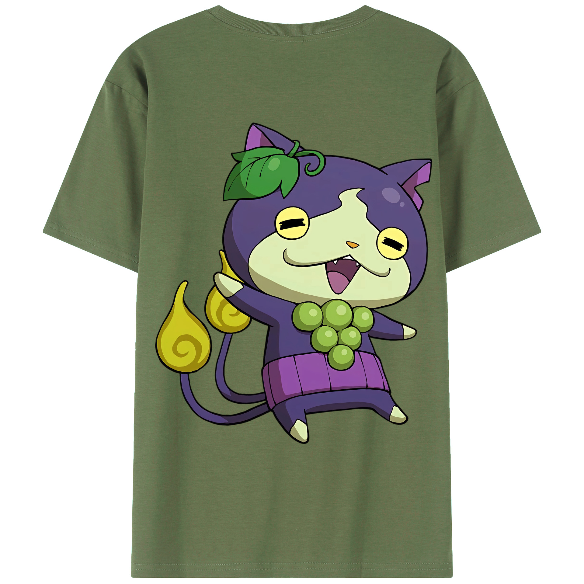 （画像用） 妖怪ウォッチ Yo-kai Watch 綿100％ メンズ半袖Tシャツ（バックプリント） 通気性